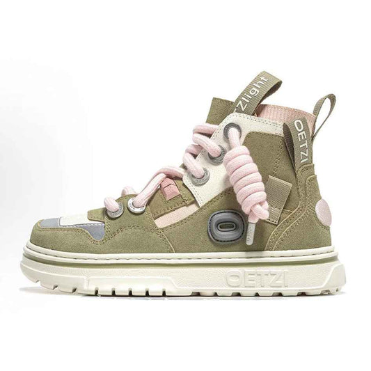 OETZI丨Ötzi Suede High-Top Platform Sneakers - Moss Green - itzy bitsy