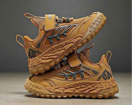 Brown Bobdog Lightweight Wear-Resistant Soft-Sole Casual Boy's Sneakers - itzy bitsy