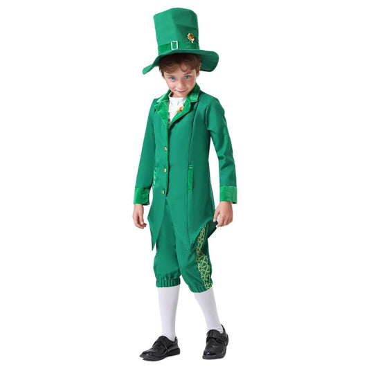 3pcs Irish Leprechaun Green Fancy Outfit St Patrick's Day Party Costume Set - itzy bitsy