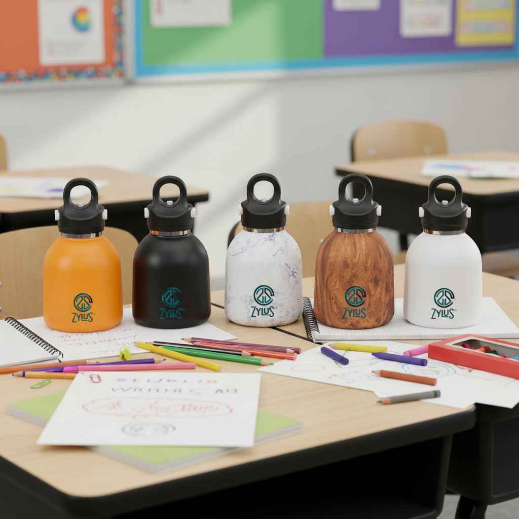 Kids Insulated Twist Free Water Bottle - Black 400ml - itzy bitsy