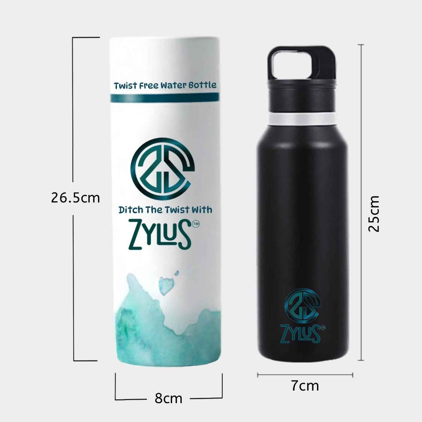 Stainless Steel Insulated Twist Free Water Bottle - 550ml - itzy bitsy