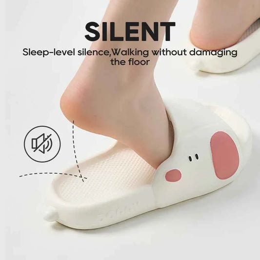 UTUNE Women's Adorable Cartoon Dog Outdoor Slippers Ultra-Soft Ergonomic Non-Slip EVA House Slides for Girls Cozy Comfortable