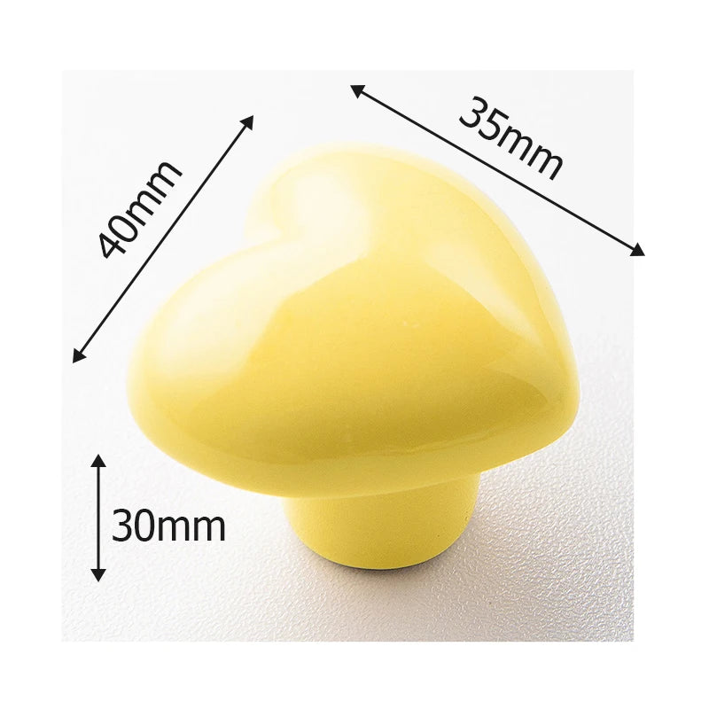 Ceramic Colorful Heart Shape Cabinet Door Knobs - Itzy bitsy