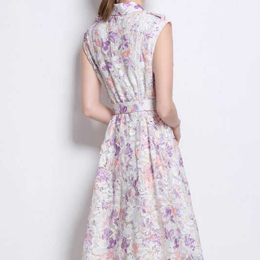 Women's Hollow Crochet Lace Dress - itzy bitsy