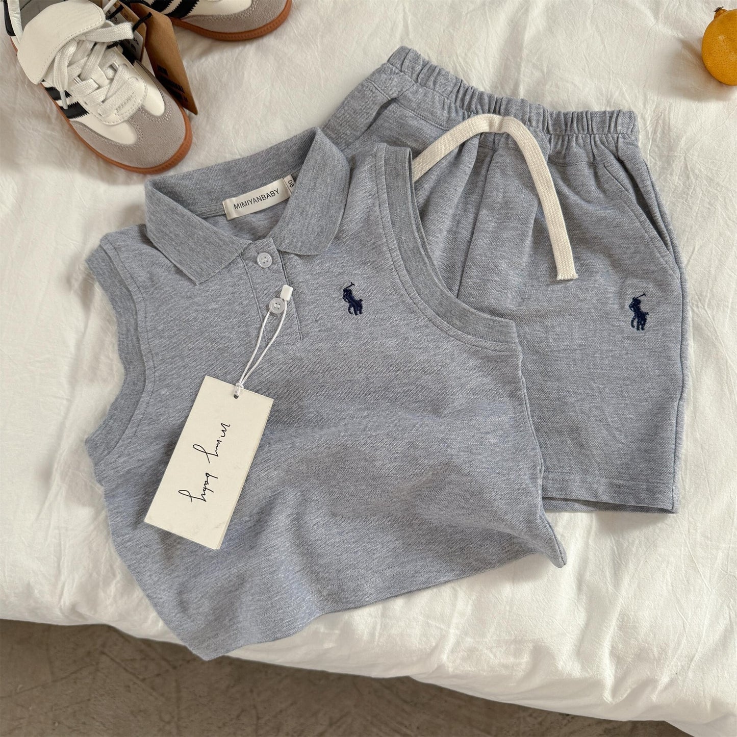 Girls and Boys Vest Polo Sports 2pcs Set