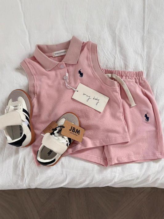 Girls and Boys Vest Polo Sports 2pcs Set