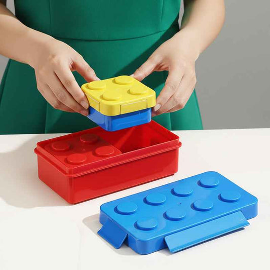 Building Block Lunch Box & Water Bottle 4Pcs Set - itzy bitsy