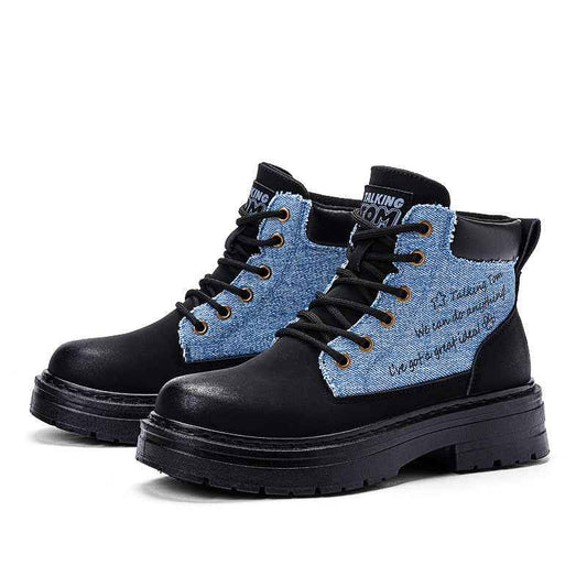 TALKING TOM | High-Top Script Rugged Boots - Black - itzy bitsy