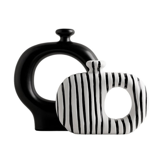 Monochrome Knot Ceramic Vase Home Decor - itzy bitsy