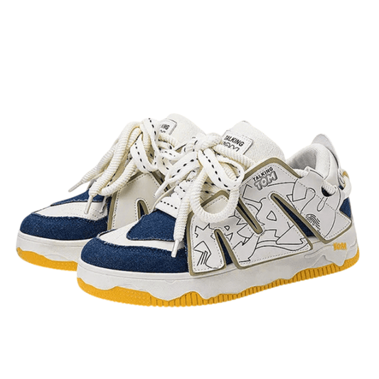 TALKING TOM | Graffiti Casual Sneakers - Blue/Yellow - itzy bitsy