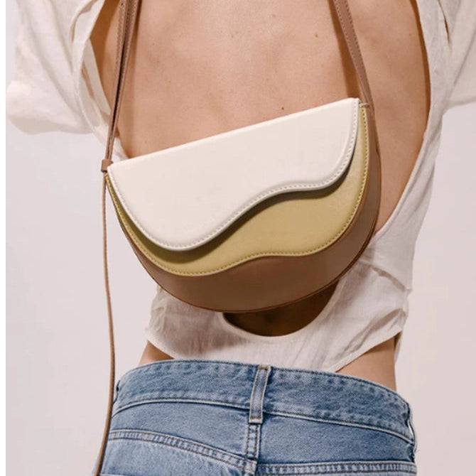 Curve Wave Crossbody Saddle Bag