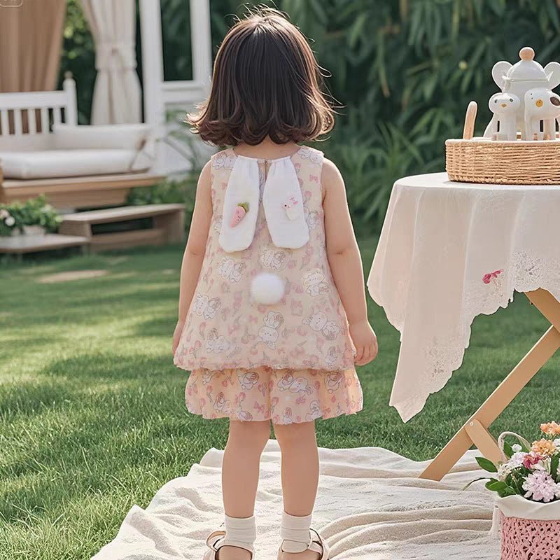 Girl's Bunny Dress Gauze Skirt 1-3Y - itzy bitsy