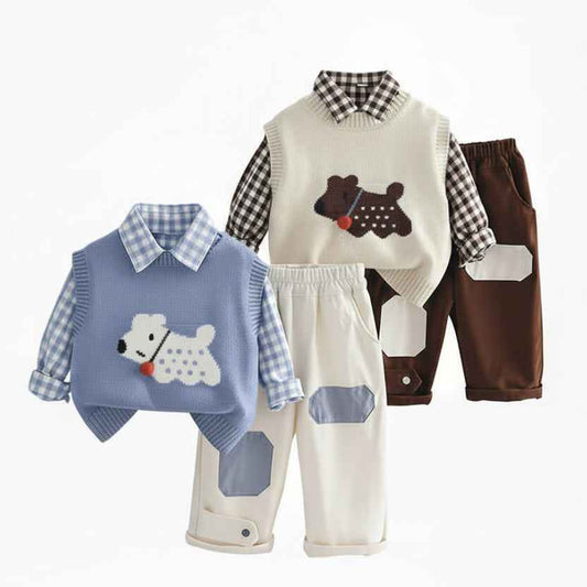 Boys Puppy Patch Outfit Set - itzy bitsy
