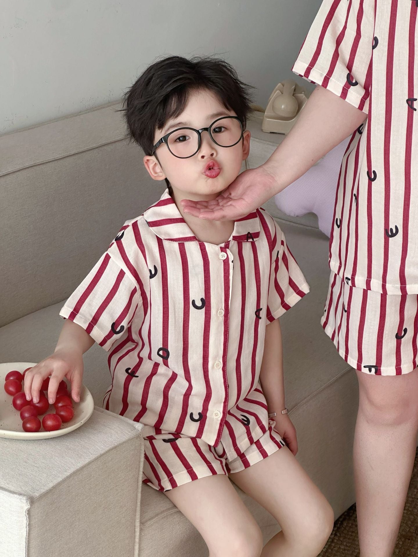 Cotton Children's Short-sleeved Pajama Set