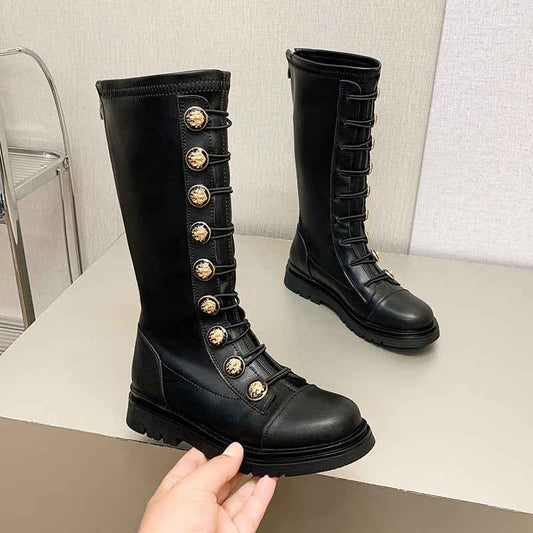 Girls' High Leather Boots - itzy bitsy