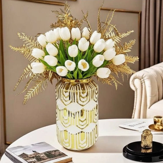 Gold Elegant Ceramic Storage Jar Home Decorative Vase/Jar - itzy bitsy