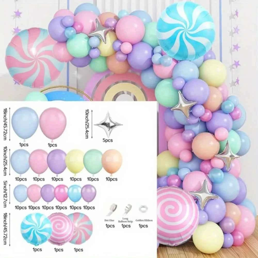 133PCS Donut Themed Balloon Wreath Arch Kit for Parties