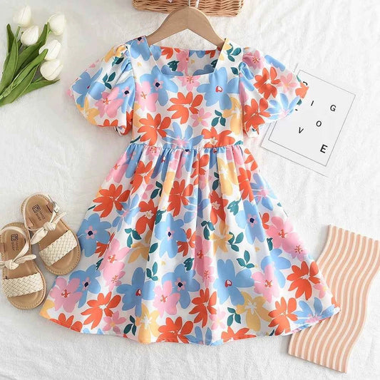 Girls Summer Floral Dress - itzy bitsy