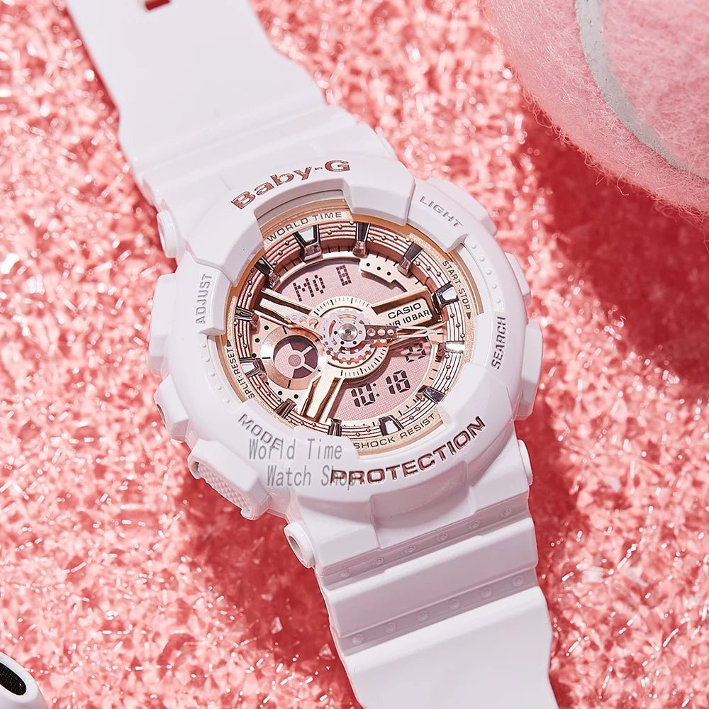 CASIO BA110X-7A1 Women White Analog/Digital Watch with White Band - itzy bitsy