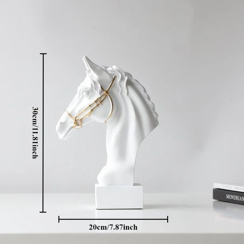 Modern Minimalist Horse Head Statue, Nordic Design Resin Sculpture - itzy bitsy