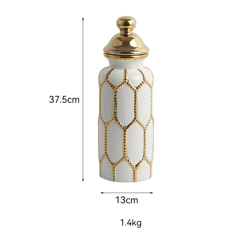 Home Decor Gold Luxury Ceramic Vase General's Jar Ornament - itzy bitsy