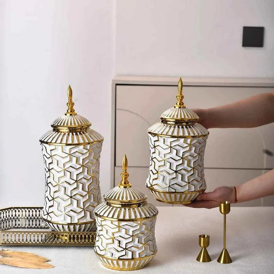 Luxury Ceramic Jar Home Decorative Vase Ornaments - itzy bitsy