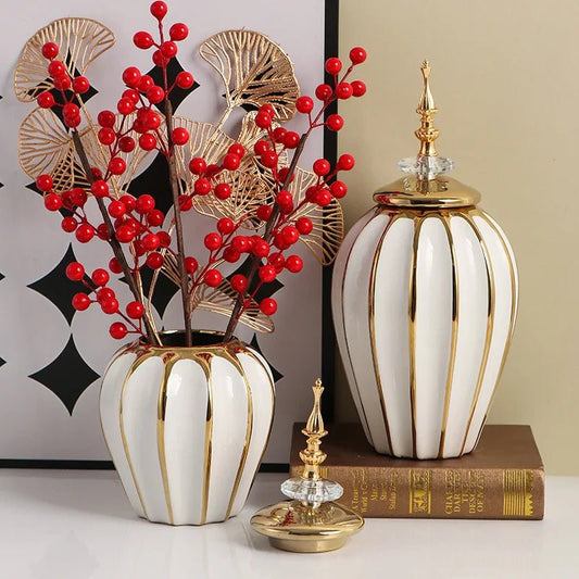 Home Decor Universal Storage Jar Luxury Ceramic Vase Ornaments - itzy bitsy