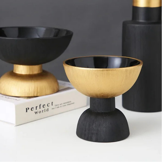 Modern Home Black and Gold Ceramic Vase Decoration and Ornaments