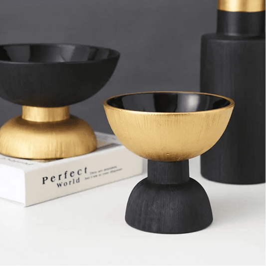 Modern Home Black and Gold Ceramic Vase Decoration and Ornaments - itzy bitsy