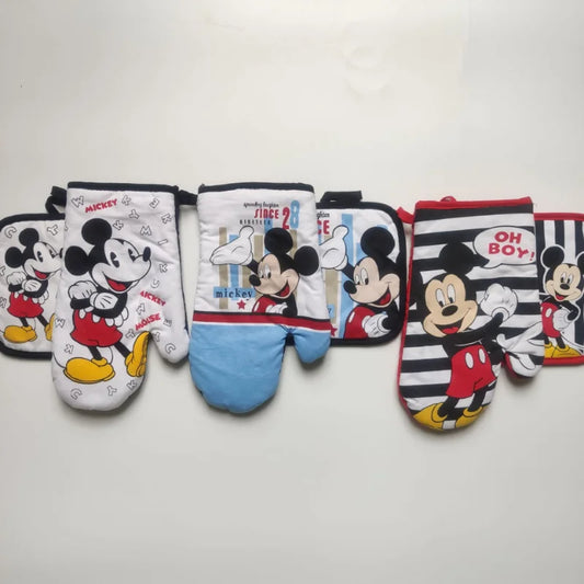 2pcs Disney Mickey Mouse Oven Gloves Coaster - Itzy bitsy