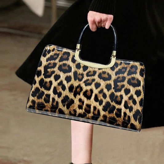Ladies' Retro Leopard Print Handbag - itzy bitsy