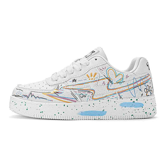 TALKING TOM | Graffiti Lightning Sneakers - White - itzy bitsy