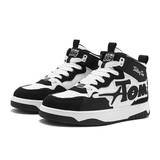 TALKING TOM | Sports High Top Board Shoes - Black/White - itzy bitsy