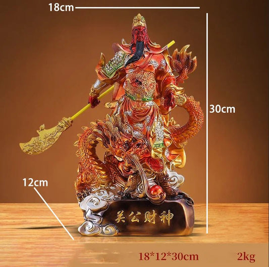 Guan Gong Fortune Statue Feng Shui Resin Ornaments - itzy bitsy