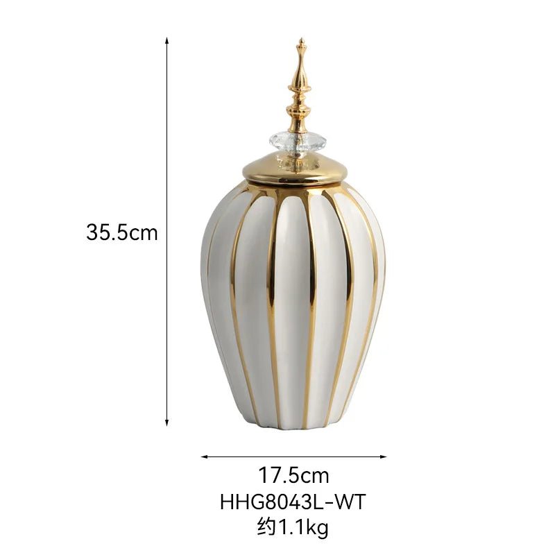 Home Decor Universal Storage Jar Luxury Ceramic Vase Ornaments - itzy bitsy