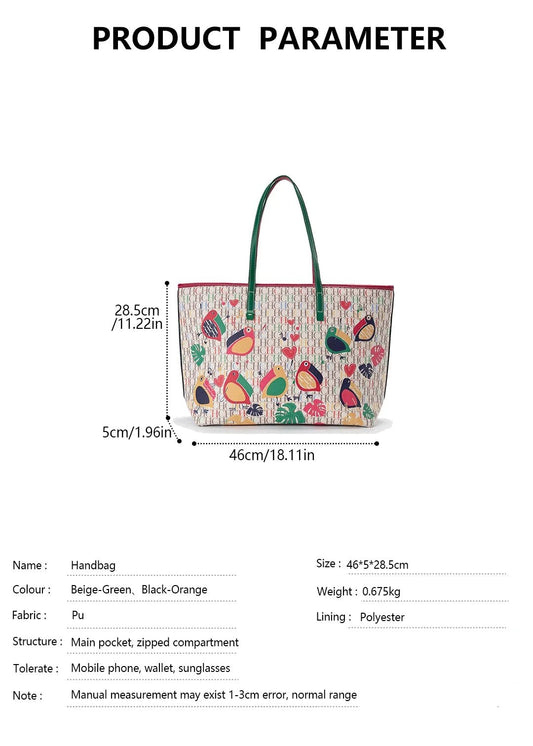 CHCH Women's Large Shopping Shoulder Bag - itzy bitsy