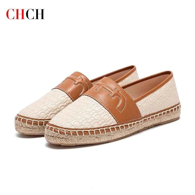 CHCH Women's Leather Espadrilles Canvas Shoes - itzy bitsy