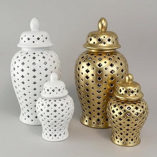 Matte Hollow Ceramic Vase Home Creative Handicrafts Jar Decor and Ornaments - itzy bitsy