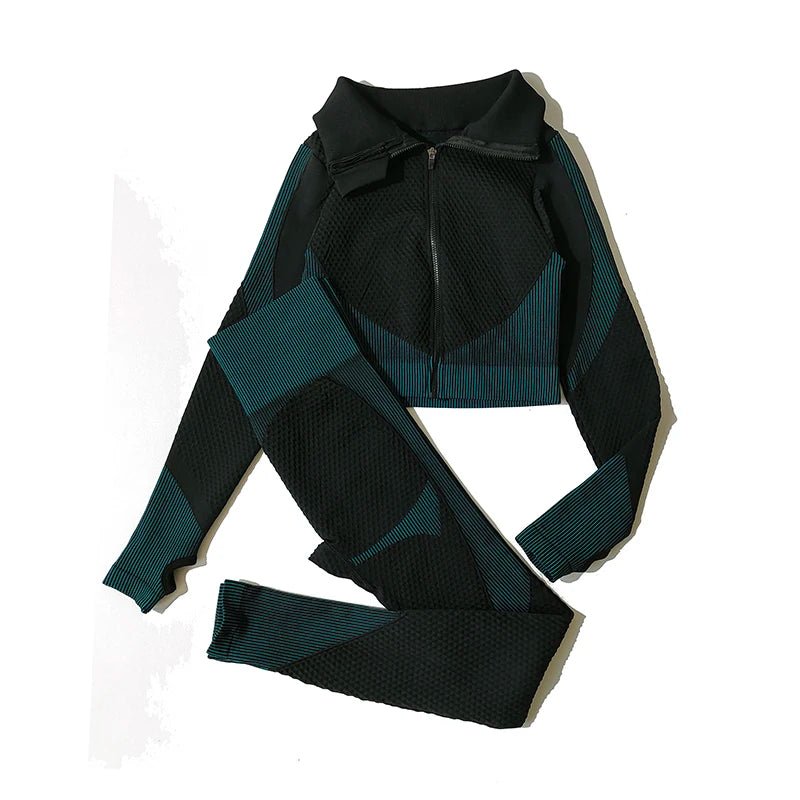 2/3Pcs Women Activewear Seamless Knitted Sportswear Set - itzy bitsy
