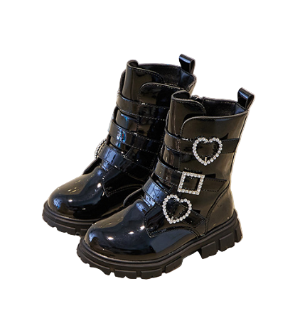Girls British Style Side Zipper Single Boots