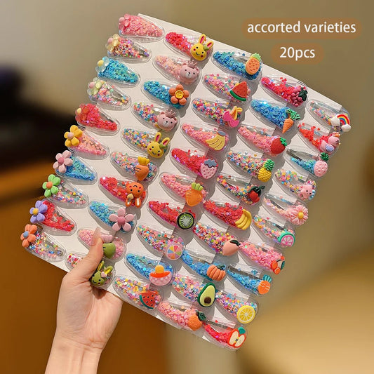 20 Random Stylish Shaker Snap Hair Clips - itzy bitsy