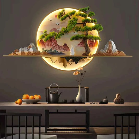 Modern 3D Wall Decorative Mural Painting with LED