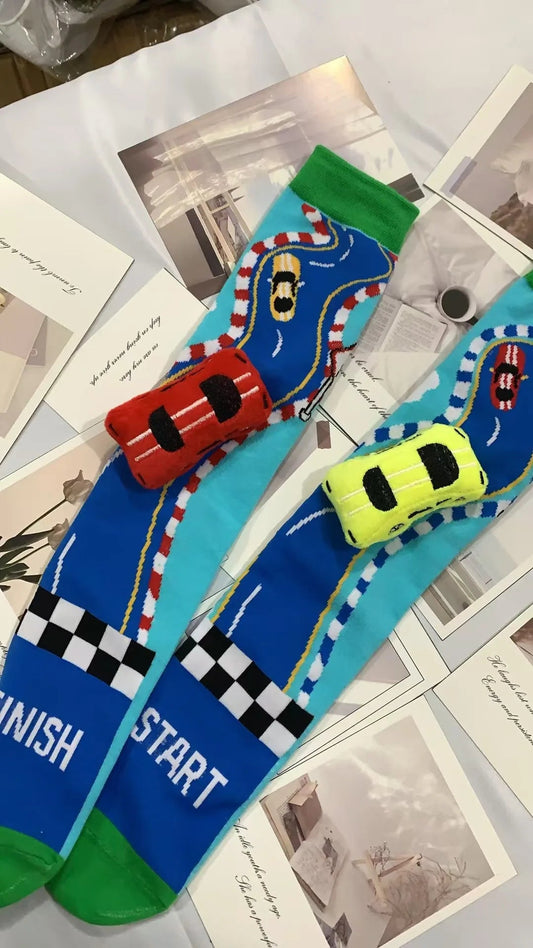 A Pair of Creative 3D Car Stereoscopic Children's Socks - itzy bitsy