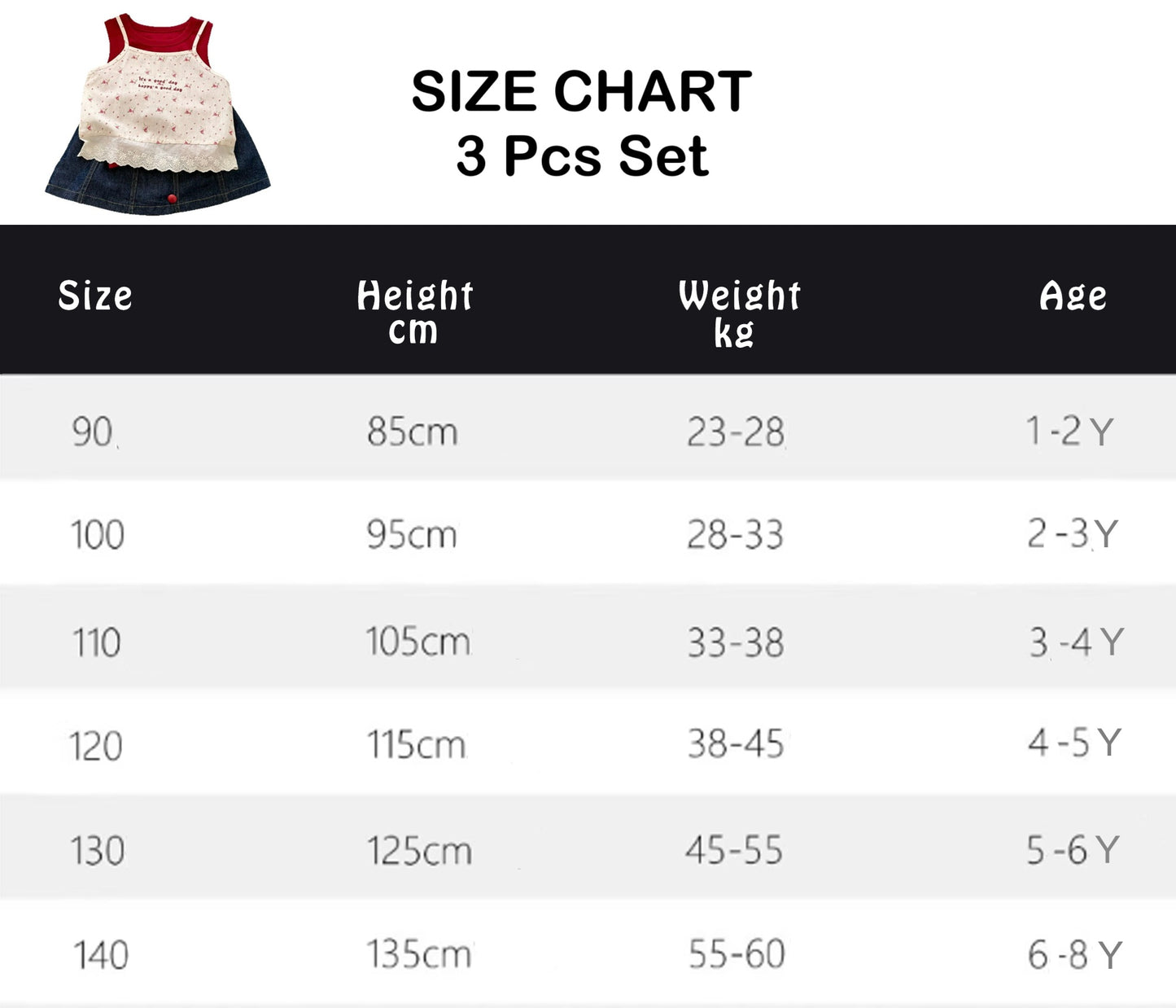 Girl's Summer Floral Camisole + Skirt 3-piece Set