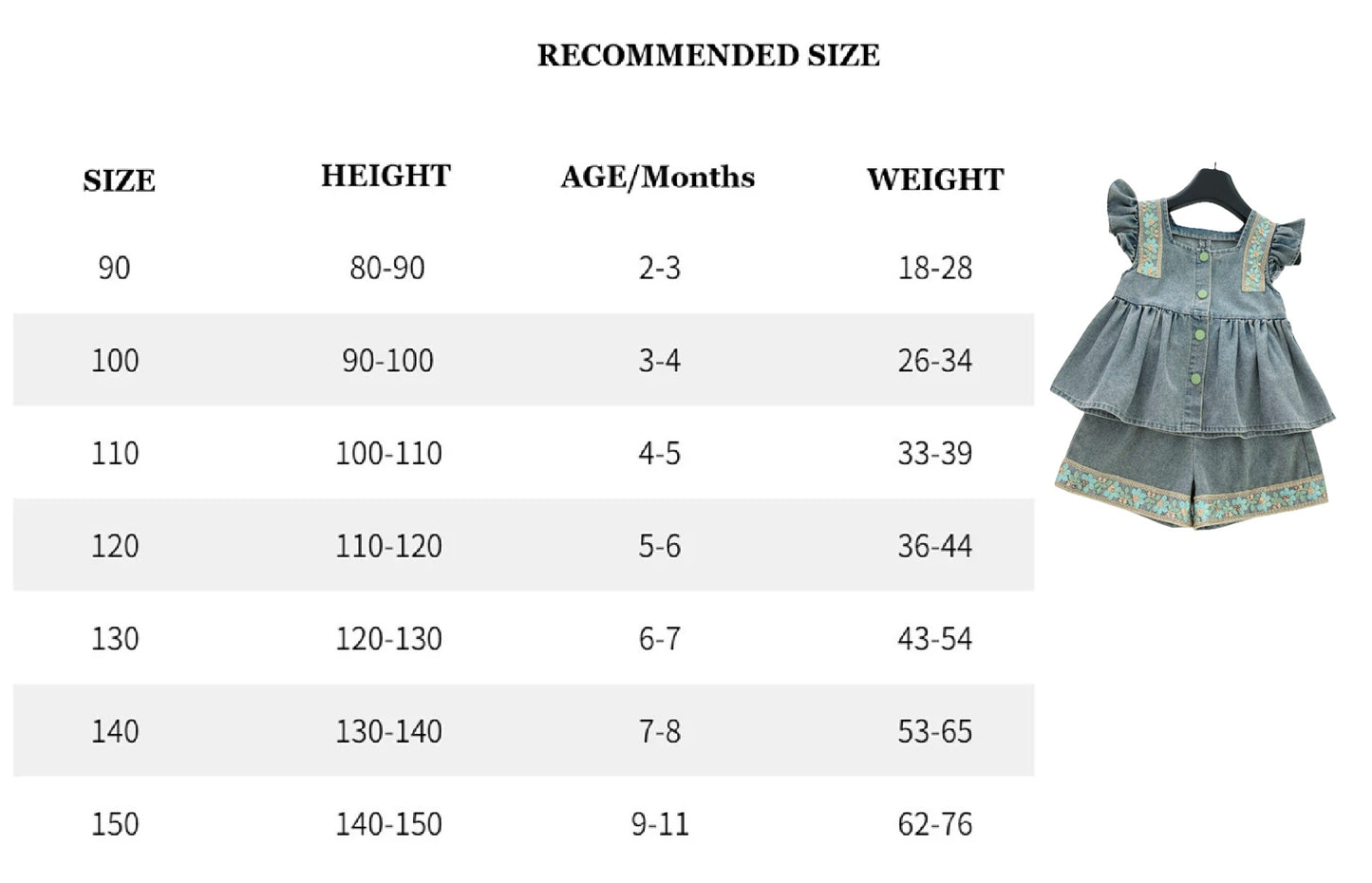 Girls Summer Fashionable Cut Out Bow Denim 2 Pcs Set