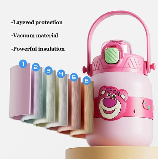 800ml Cute Cartoon 316 Stainless-Steel Insulated Water Bottle