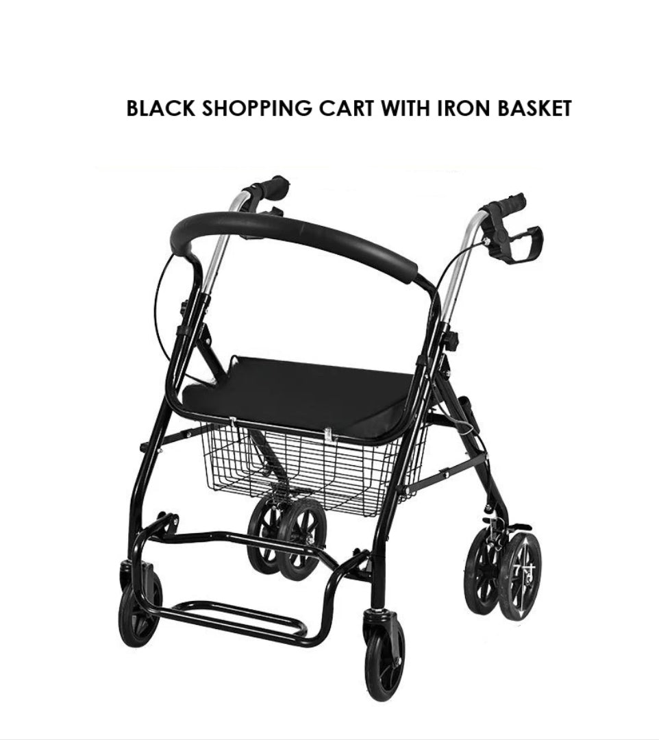 Reinforced four-wheel seat Mobility Walker/Shopping Cart