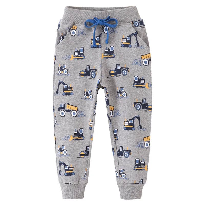 Boys Animals, Vehicle Drawstring Trackpants - itzy bitsy