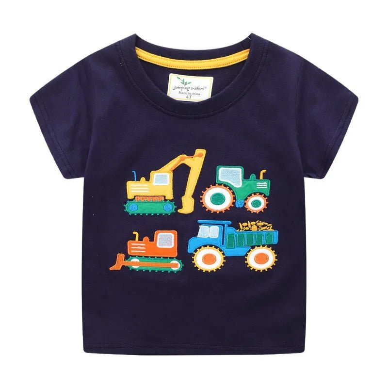 Boys Blue Embroidered Tees - itzy bitsy