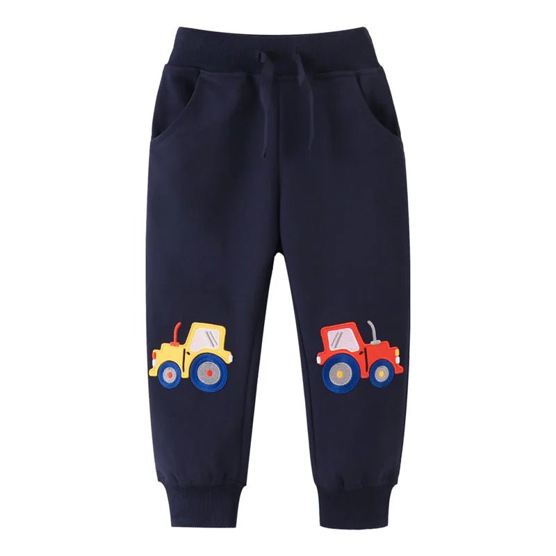 Boys Cute Embroidery Drawstring Trackpants - itzy bitsy